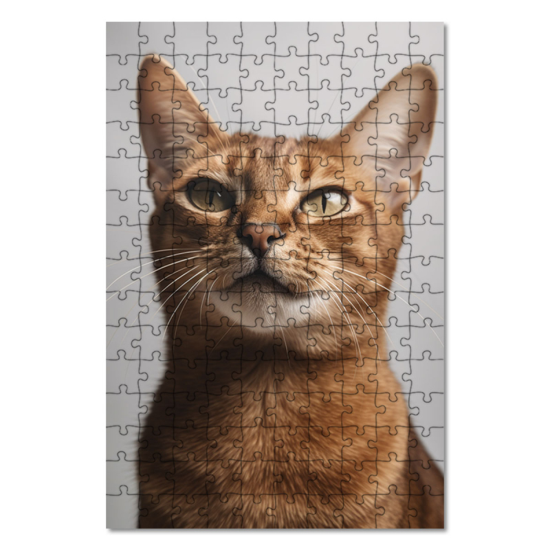 Dřevěné puzzle Habešská kočka realistic