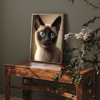 Siamská kočka akvarel