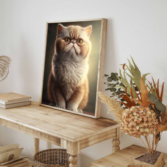 Exotická krátkosrstá kočka akvarel