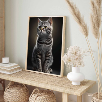 Americká krátkosrstá kočka akvarel