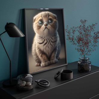 Skotská klapouchá kočka akvarel