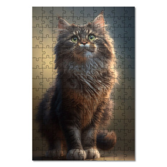Dřevěné puzzle Mainská mývalí kočka animovaná