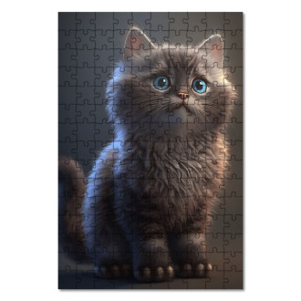 Dřevěné puzzle Sibiřská kočka animovaná
