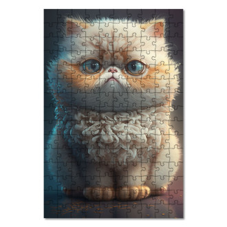 Dřevěné puzzle Exotická krátkosrstá kočka animovaná