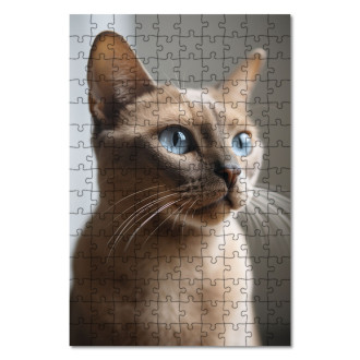 Dřevěné puzzle Barmská kočka realistic