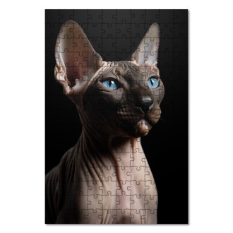 Dřevěné puzzle Sphynx kočka realistic