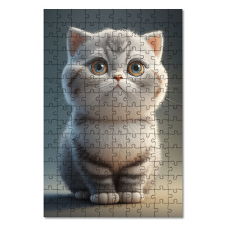 Dřevěné puzzle Americká krátkosrstá kočka animovaná