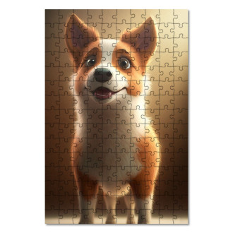 Dřevěné puzzle Kanaánský pes animovaný