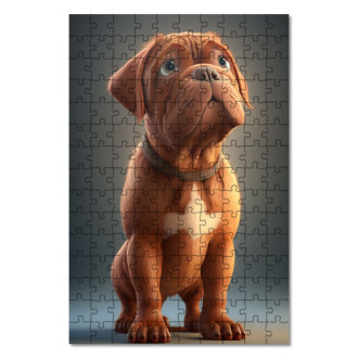 Dřevěné puzzle Bordeauxská doga animovaný