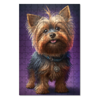 Dřevěné puzzle Silky Terrier animovaný