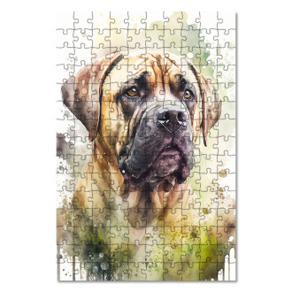 Dřevěné puzzle Boerboel akvarel