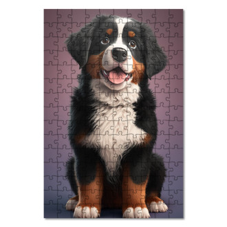 Dřevěné puzzle Bernský salašnický pes animovaný