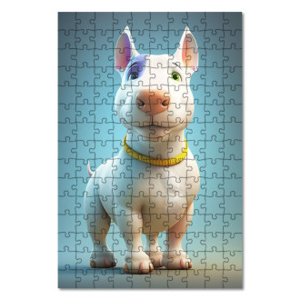 Dřevěné puzzle Bull Terrier animovaný