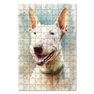 Dřevěné puzzle Bull Terrier akvarel