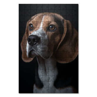 Dřevěné puzzle Beagle realistic