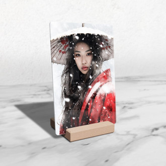 Akrylové sklo geisha s vějířem