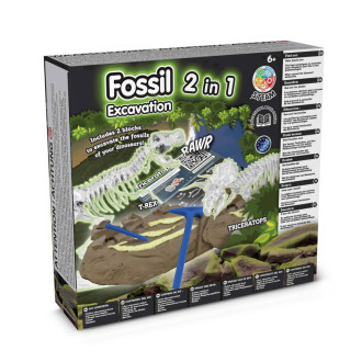 2 in 1 Fossil Excavation Kit V. Vzdělávací hra dodáváno se skládací dárkovou taškou 190T