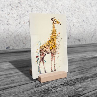 Akrylové sklo Květinové žirafa