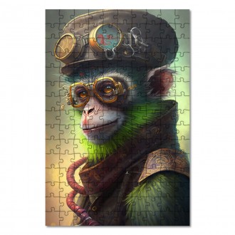Dřevěné puzzle Steampunková opice 1