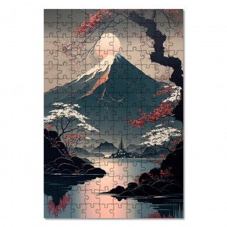 Dřevěné puzzle Fuji