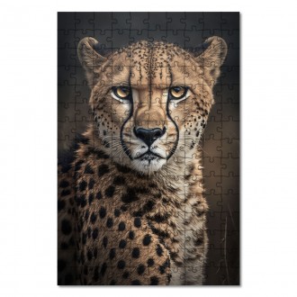 Dřevěné puzzle Samec geparda
