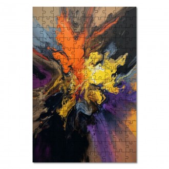 Dřevěné puzzle Moderní umění - směs barev
