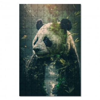 Dřevěné puzzle Panda v přírodě