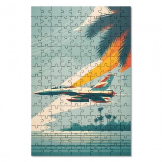 Dřevěné puzzle Stíhací letoun nad zálivem