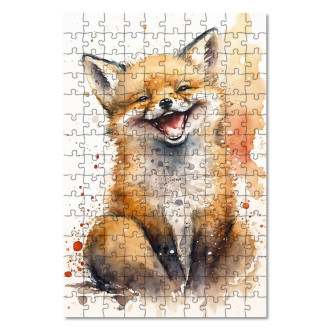 Dřevěné puzzle Akvarelová liška