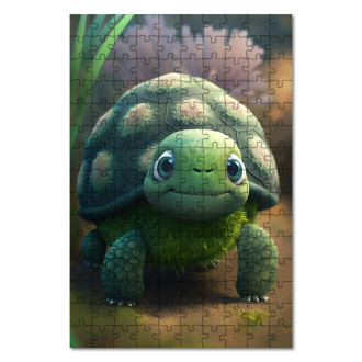 Dřevěné puzzle Animovaná želva