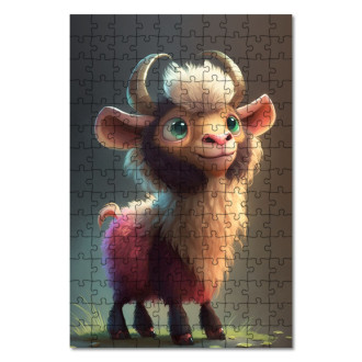 Dřevěné puzzle Roztomilá koza