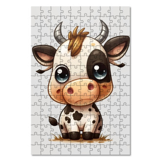 Dřevěné puzzle Malá kravička