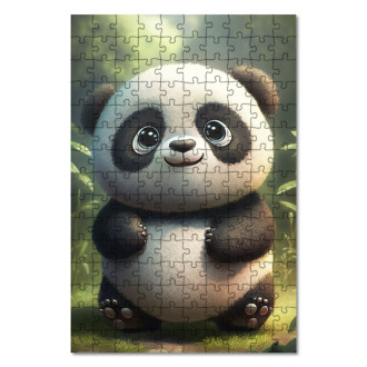 Dřevěné puzzle Animovaná panda