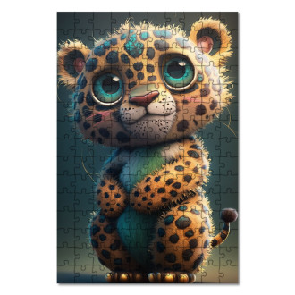 Dřevěné puzzle Animovaný leopard