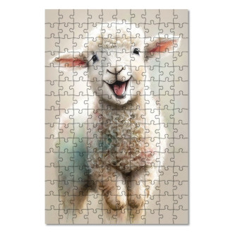 Dřevěné puzzle Akvarelová ovce