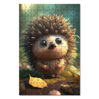 Dřevěné puzzle Roztomilý ježek