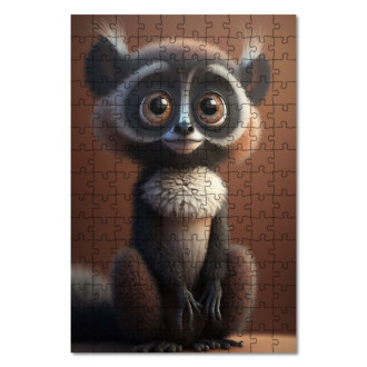 Dřevěné puzzle Animovaný lemur