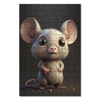 Dřevěné puzzle Roztomilá myška