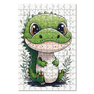 Dřevěné puzzle Malý krokodýl