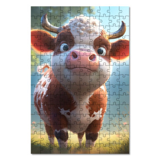 Dřevěné puzzle Roztomilá kravička